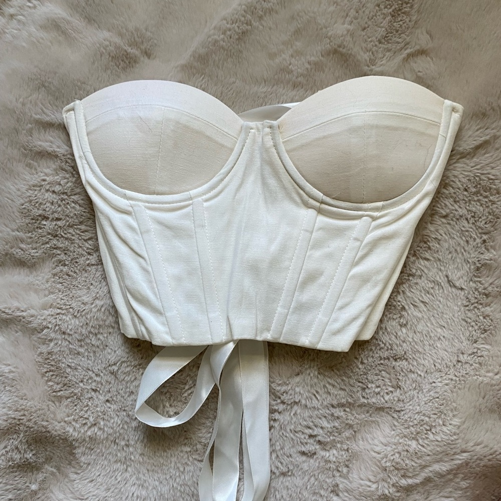 Princess Polly white lace up corset top